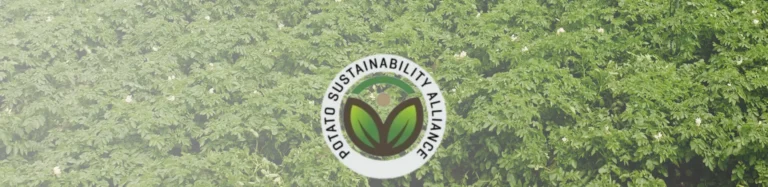 Potato Sustainability Alliance Logo with plants in the background