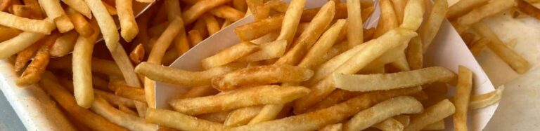 Closeup of freshly cooked french fries